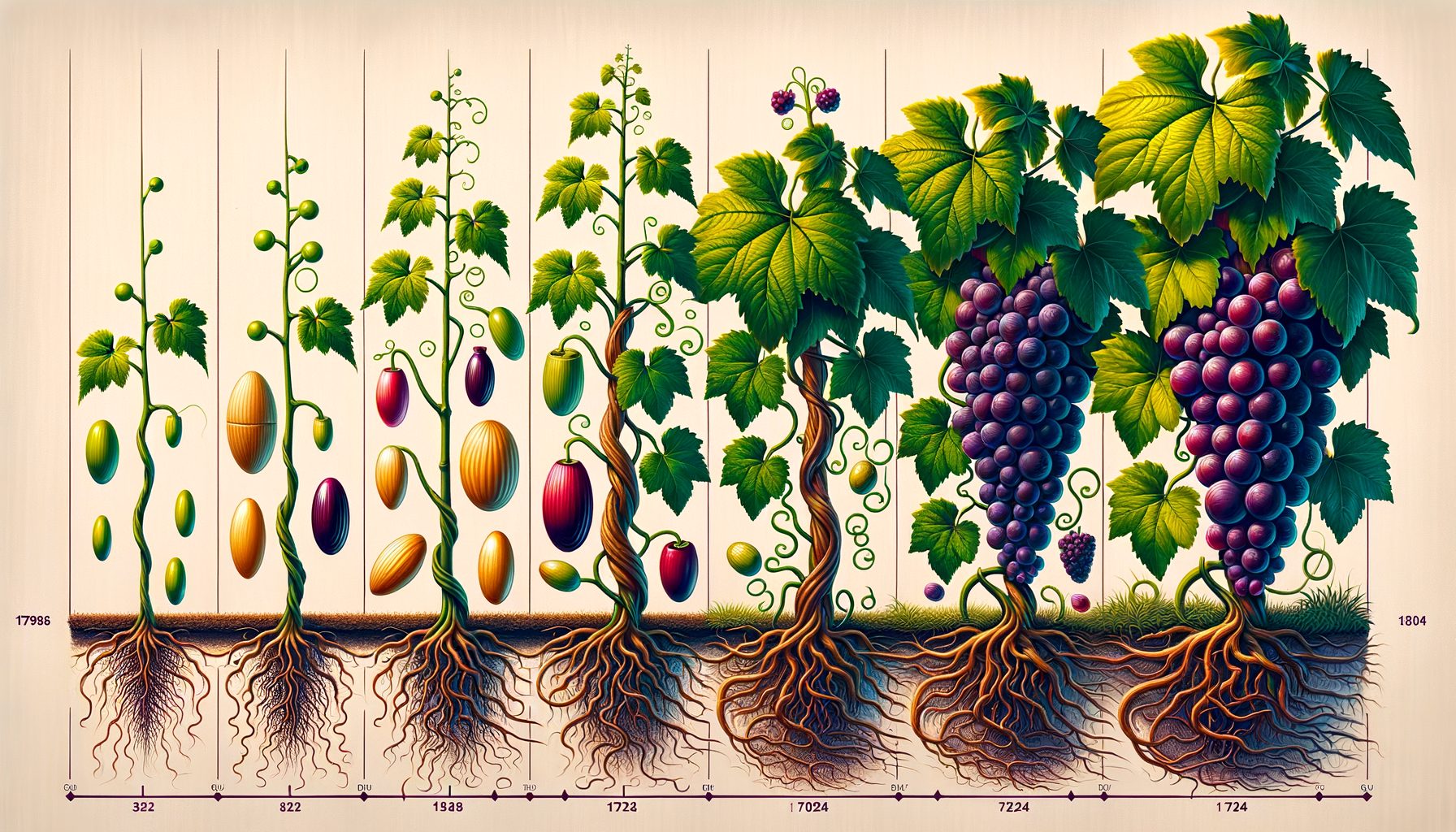 Het Tijdschema Voor Vermeerdering Van Druivenplanten